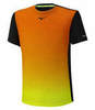 Mizuno Aero Tee беговая футболка мужская черная-оранжевая - 1