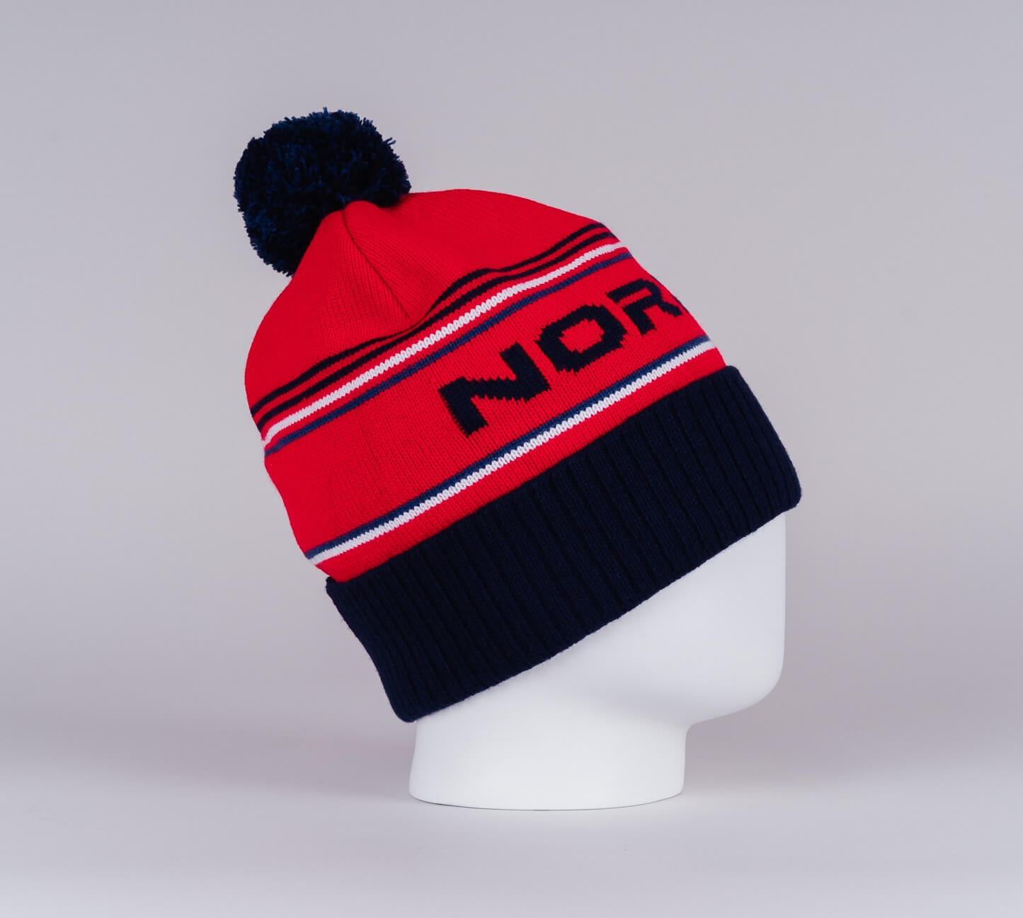 Теплая шапка Nordski Stripe красная - 5