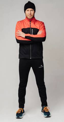 Nordski Active Base мужской беговой лыжный костюм red-black