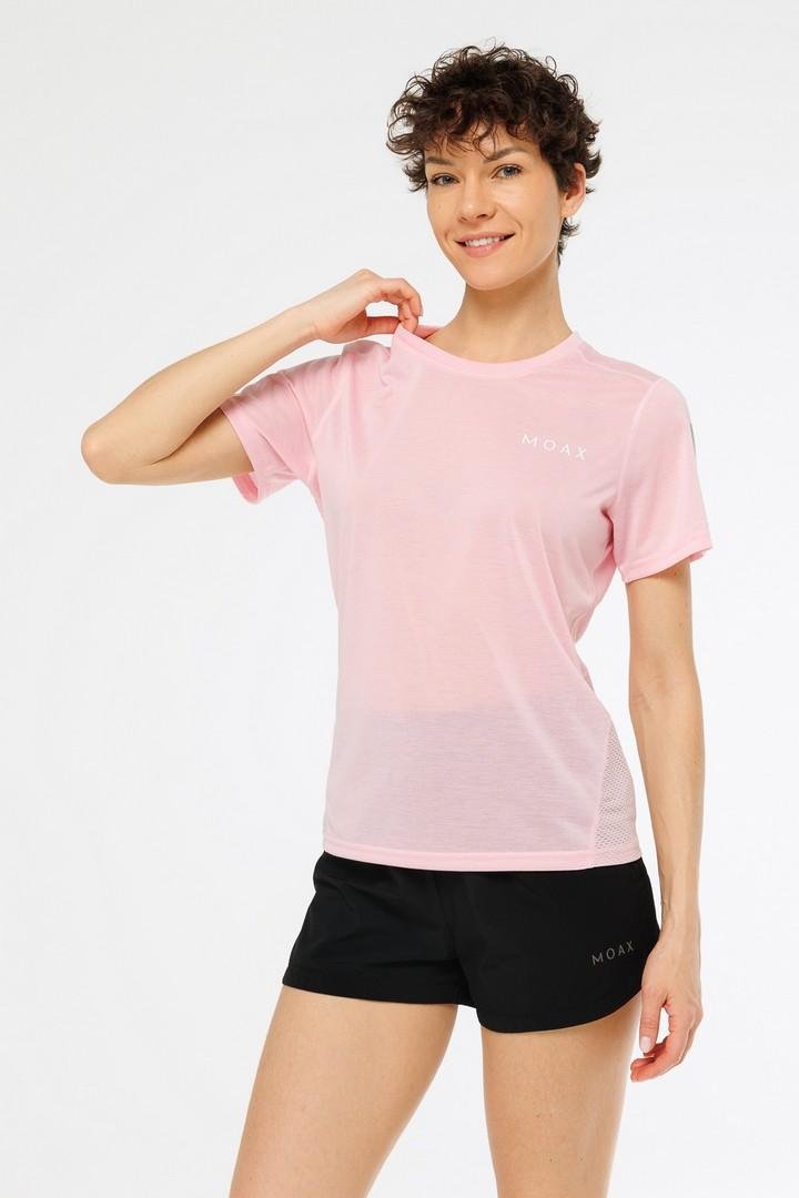 Женская спортивная футболка Moax Motion Mesh нежно-розовая - 3