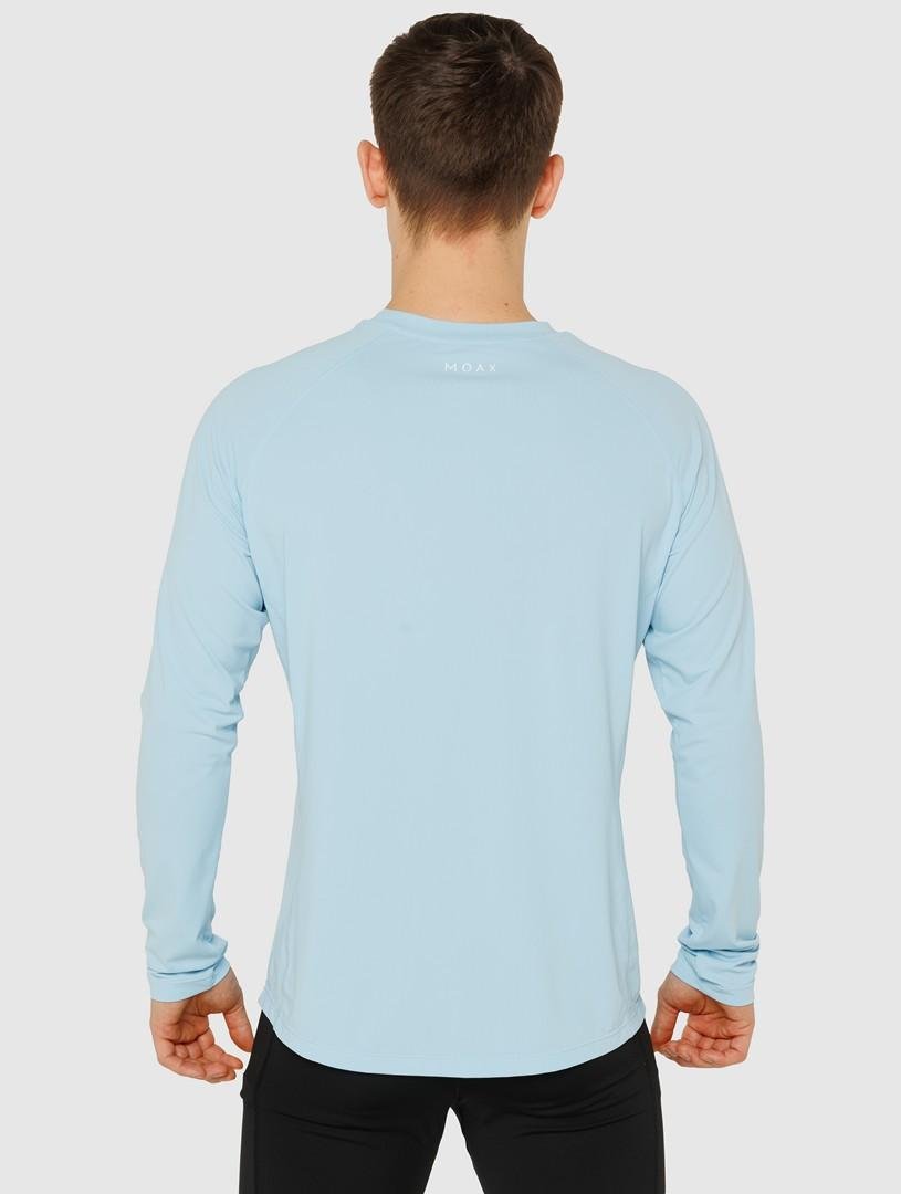 Мужской лонгслив для тренировок Moax Move голубой - 2