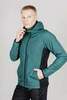 Мужская тренировочная куртка капюшоном Nordski Hybrid Warm alpine green-black - 1