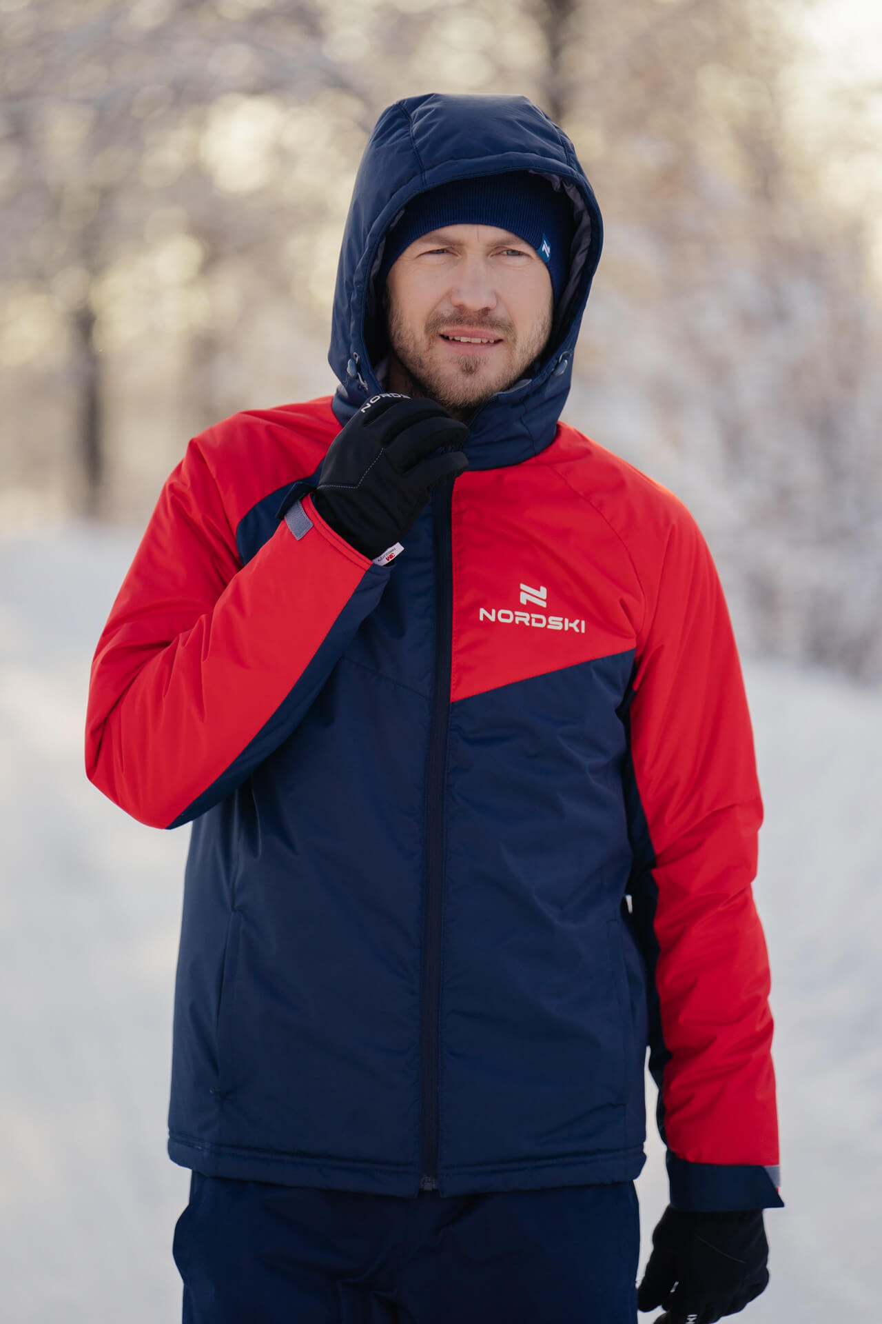 Nordski Premium Sport теплая лыжная куртка мужская navy-red - 4