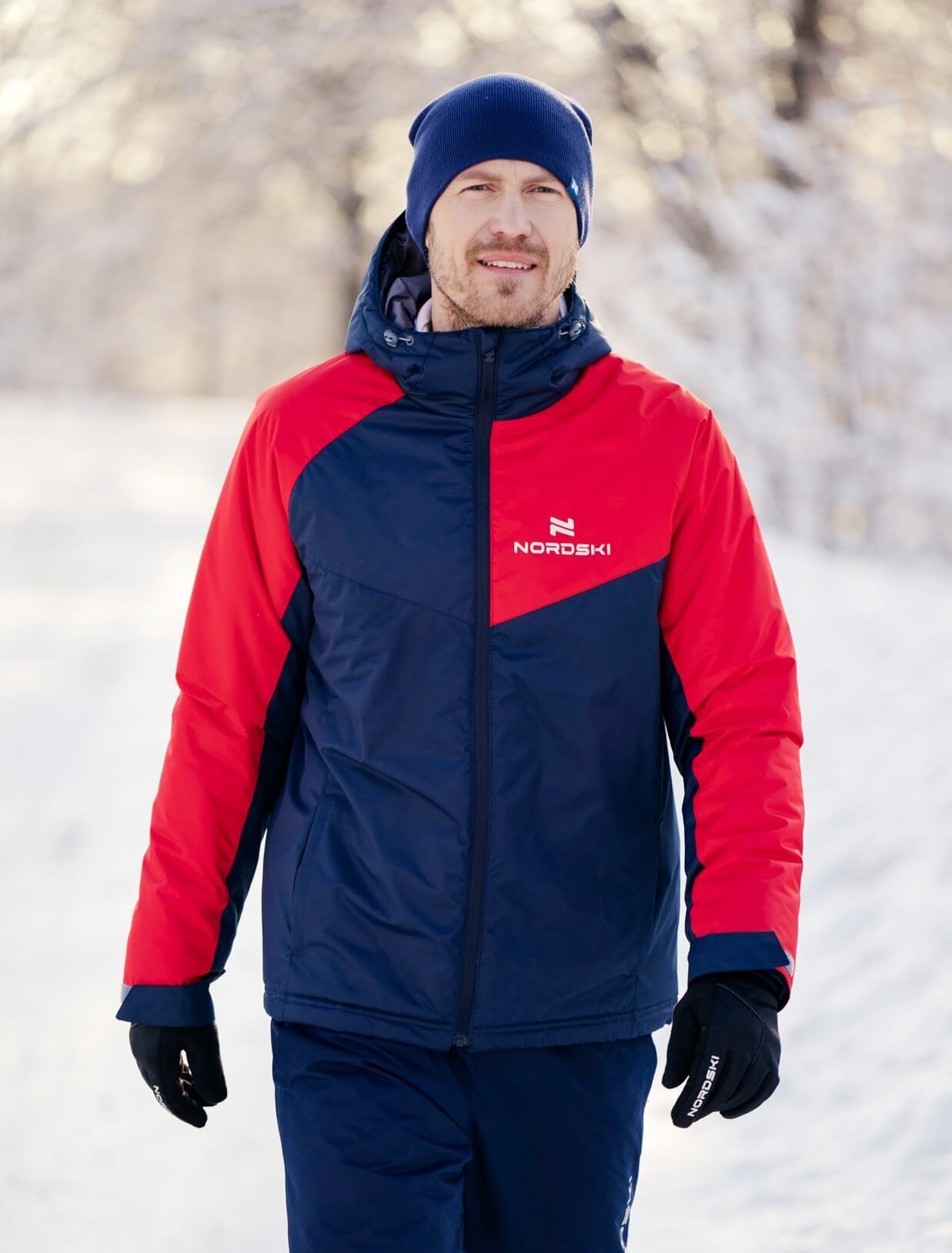 Nordski Premium Sport теплая лыжная куртка мужская navy-red