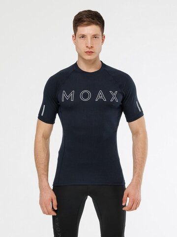 Мужская термофутболка Moax Race SS темно-синяя