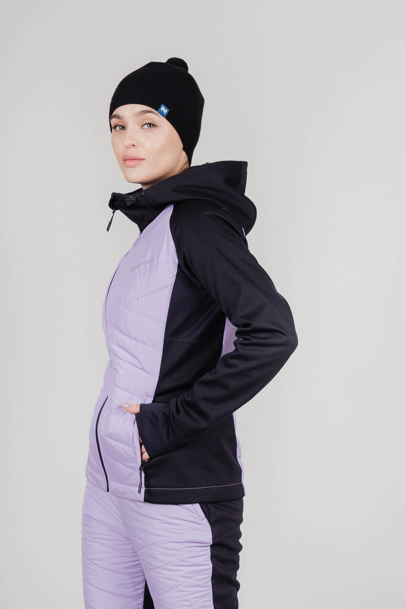 Женская тренировочная куртка с капюшоном Nordski Hybrid Hood black-lavender - 5