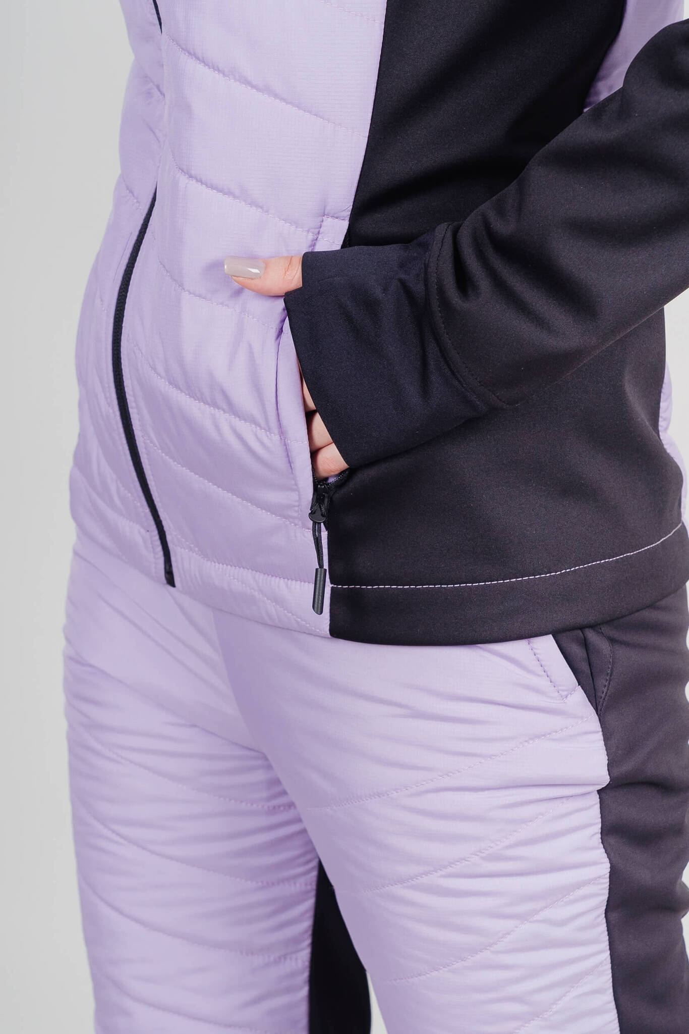 Женская тренировочная куртка с капюшоном Nordski Hybrid Hood black-lavender - 8