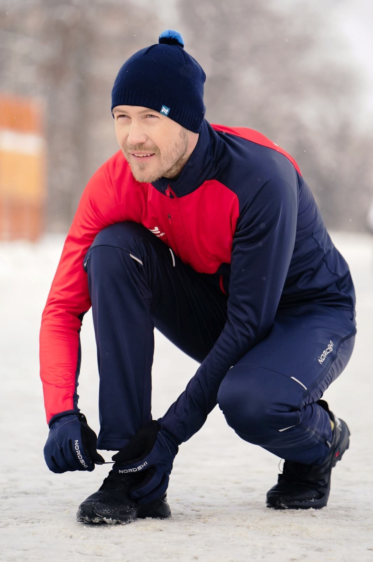 Мужские разминочные лыжные брюки Nordski Premium blueberry - 11