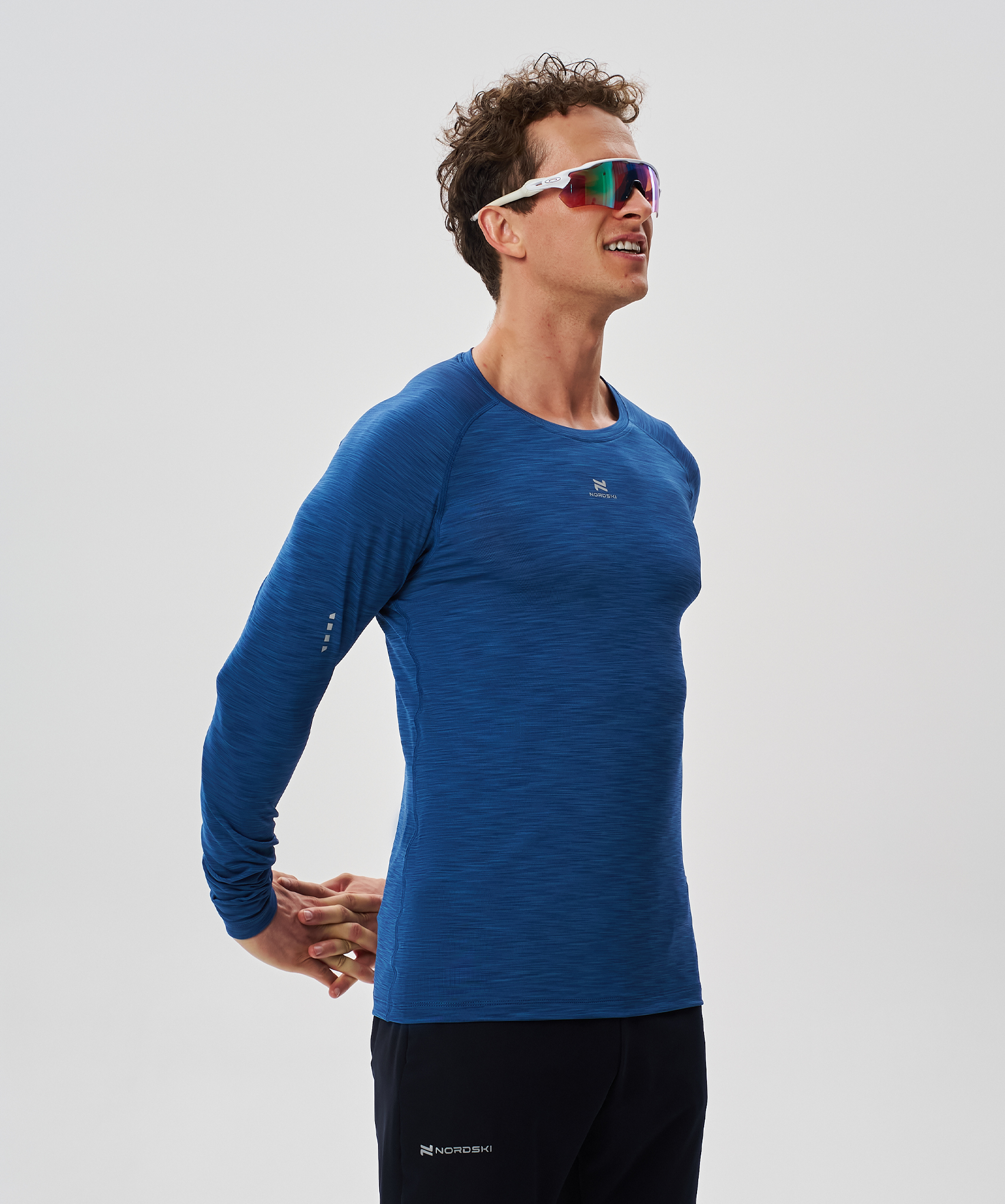 Мужская тренировочная футболка с длинным рукавом Nordski Pro dark blue - 3