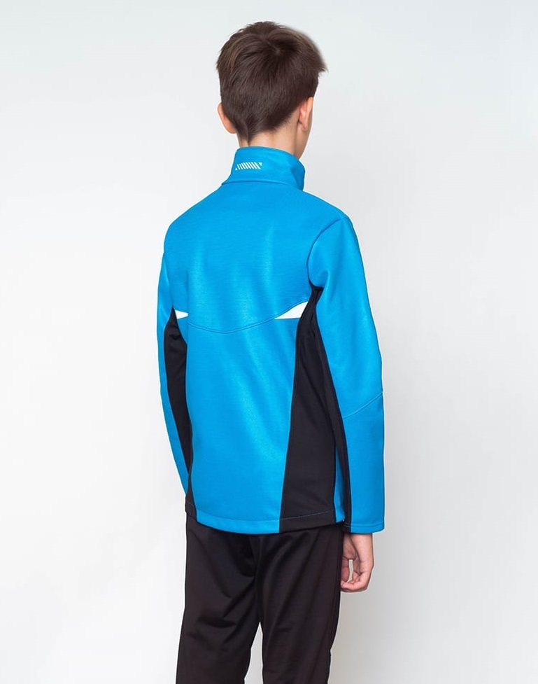 Детская утепленная разминочная куртка Arswear Softshell Active Lite голубая - 2
