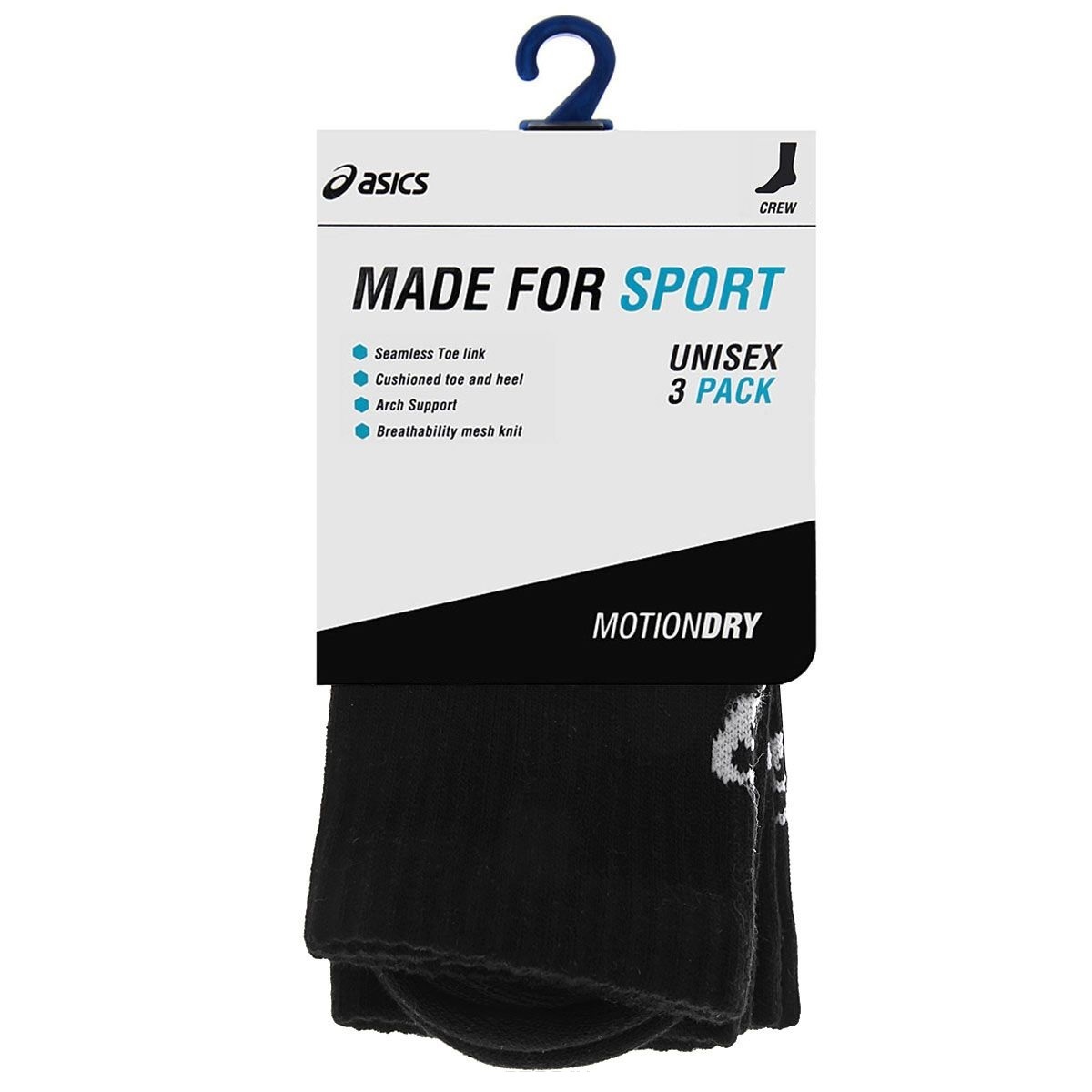 Беговые носки Asics Crew Sock 3PPK черные - 2