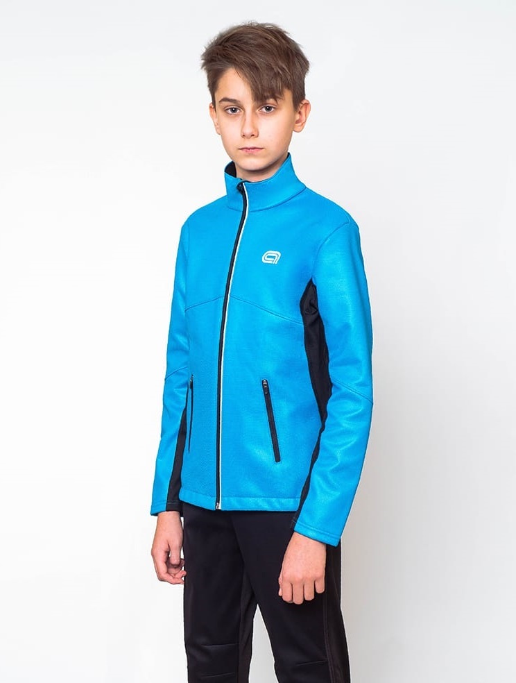 Детская утепленная разминочная куртка Arswear Softshell Active Lite голубая