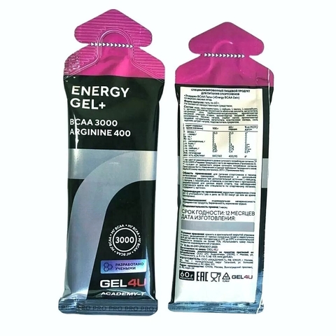 Энергетический гель с ВСАА GEL4U Energy GEL + ВСАА 60 г лесные ягоды