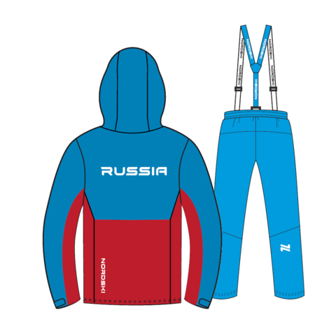 Nordski Montana Premium RUS теплый лыжный костюм мужской Blue-Red