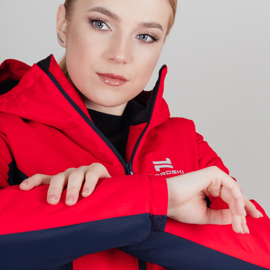 Теплая лыжная куртка женская Nordski Base iris-red - 4