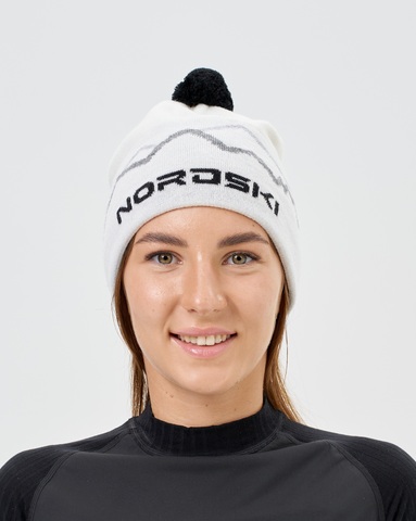 Лыжная шапка c шерстью Nordski Track white