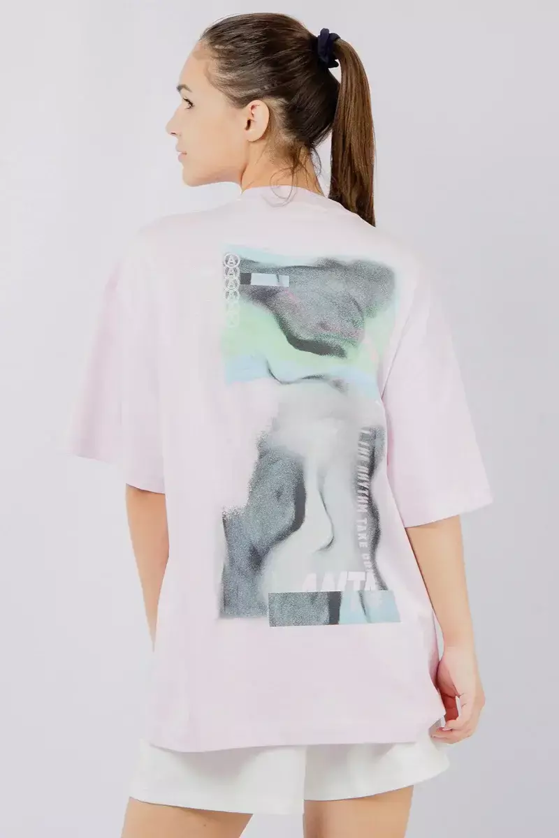 Женская спортивная футболка Anta SS Dance Tee розовая - 4