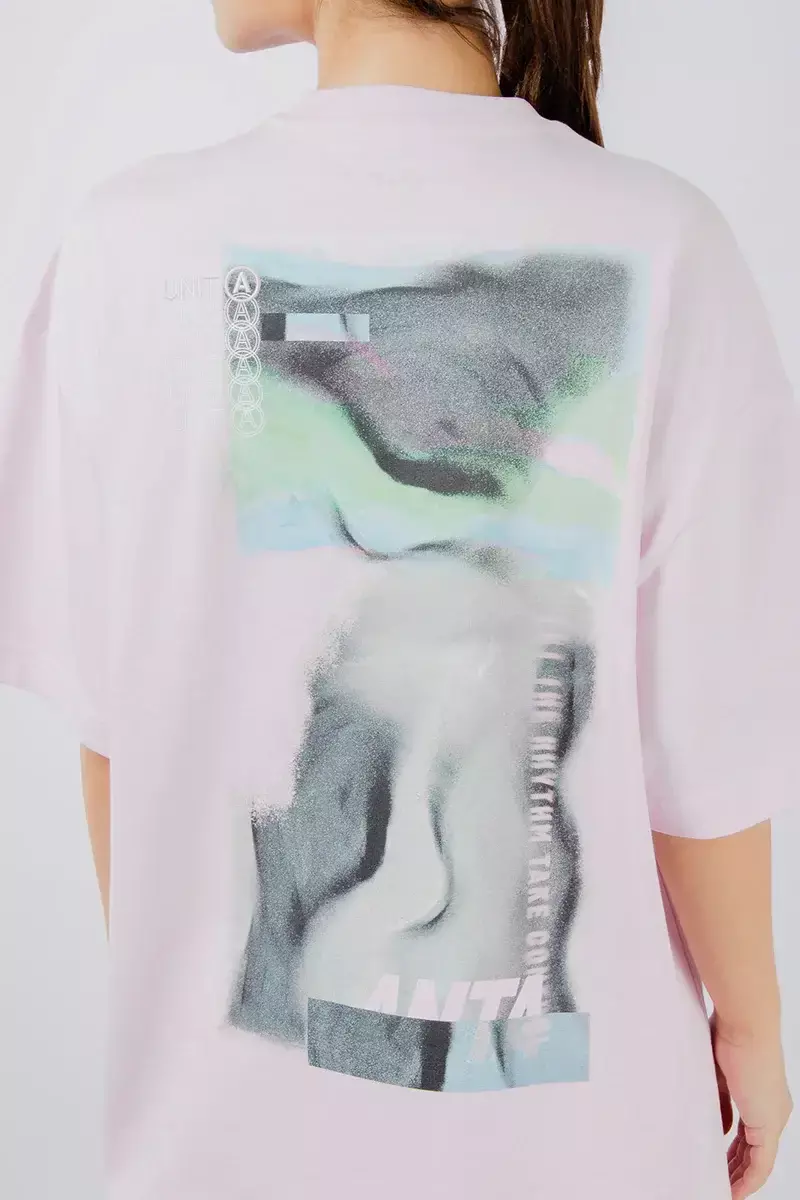 Женская спортивная футболка Anta SS Dance Tee розовая - 5