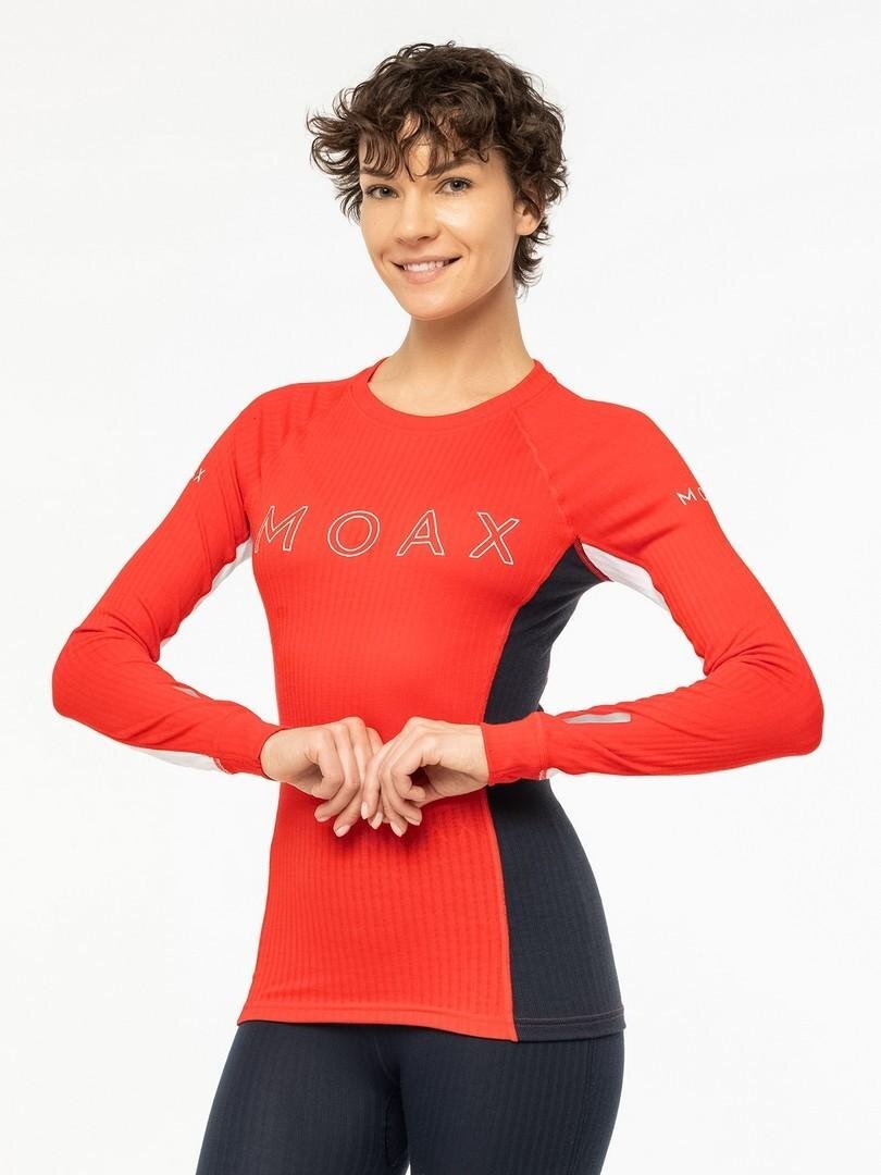 Женская термофутболка с длинным рукавом Moax Race LS красно-синяя - 2
