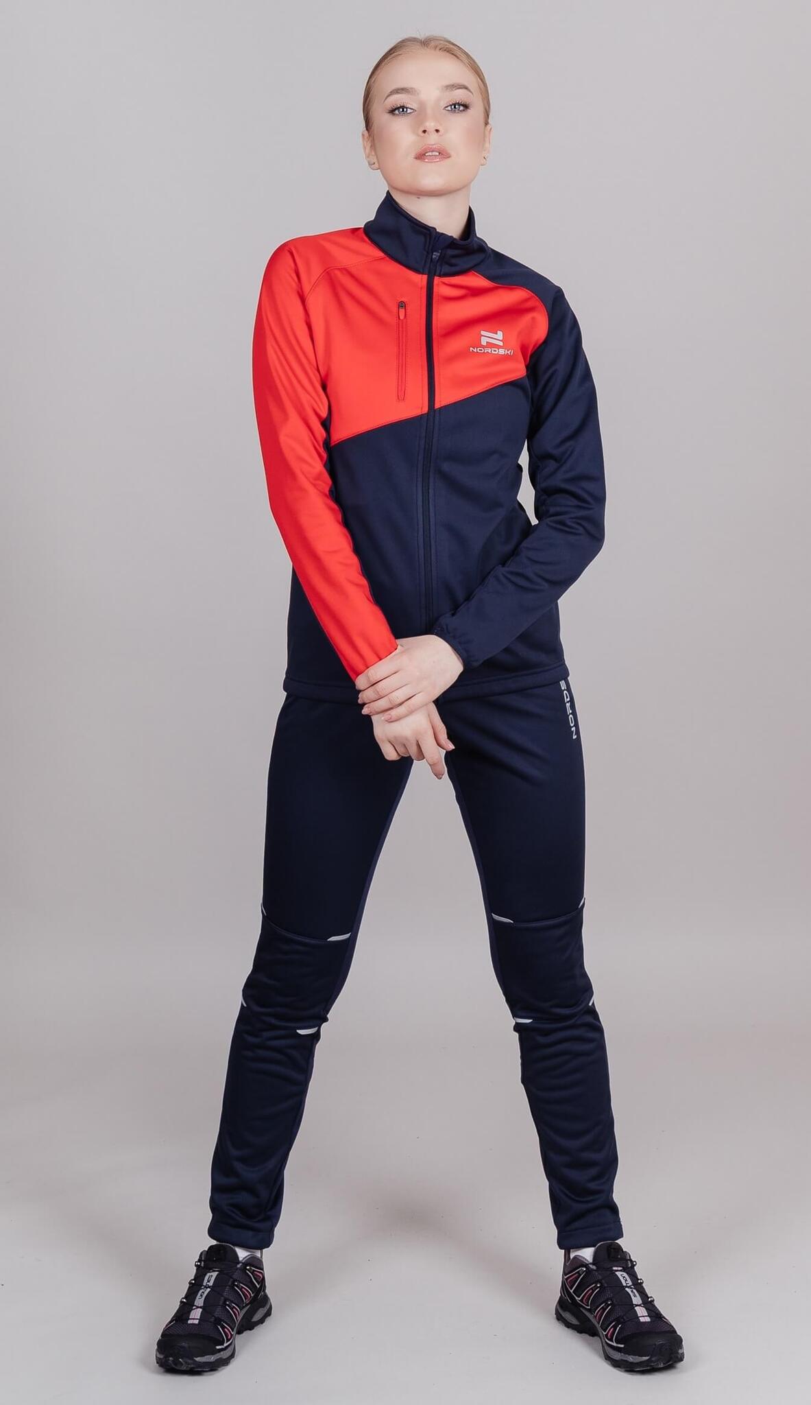 Женская разминочная куртка Nordski Premium blueberry-red - 12