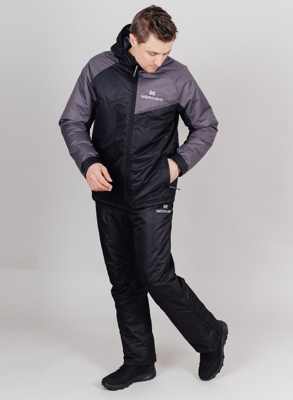 Nordski Premium Sport зимний лыжный костюм мужской grey