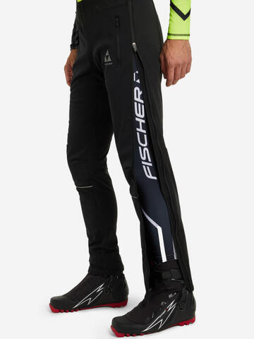 Мужские лыжные штаны самосбросы Fischer Softshell Warm черные