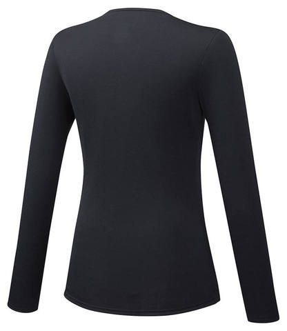 Mizuno Bt Under V Neck Ls термобелье рубашка женская черная
