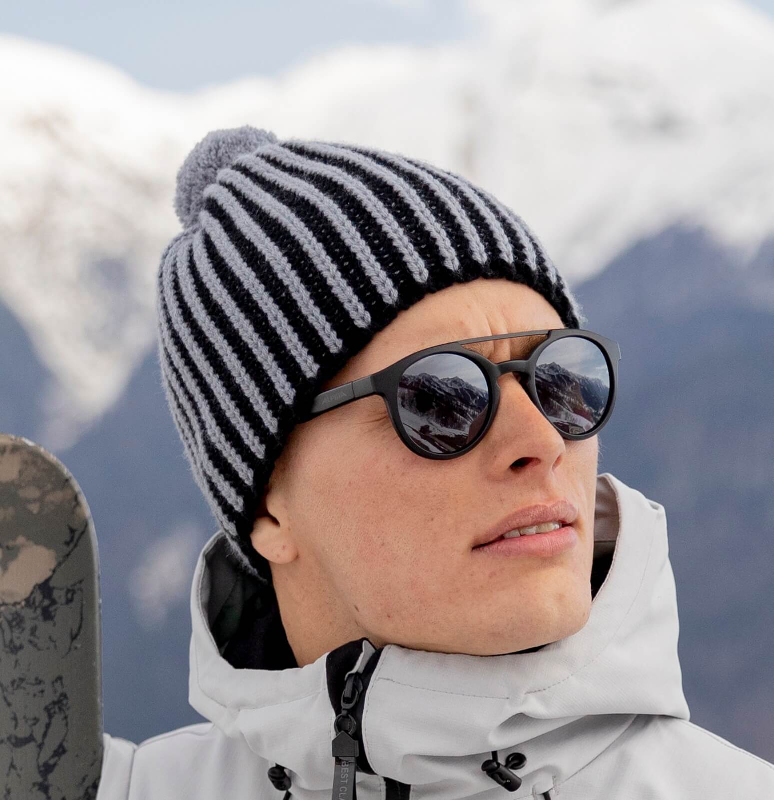 Вязаная шапка с шерстью Nordski Wool черная-серая - 4