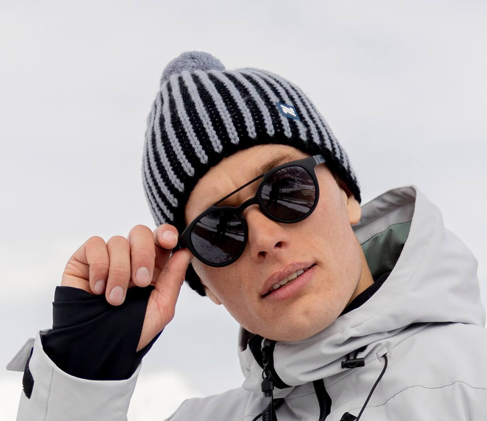 Вязаная шапка с шерстью Nordski Wool черная-серая - 2