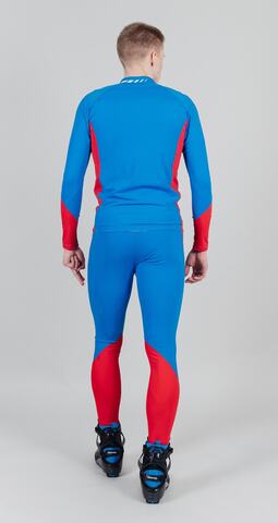 УЦЕНКА-Nordski Base лыжный гоночный комбинезон (РУБАШКА) blue-red