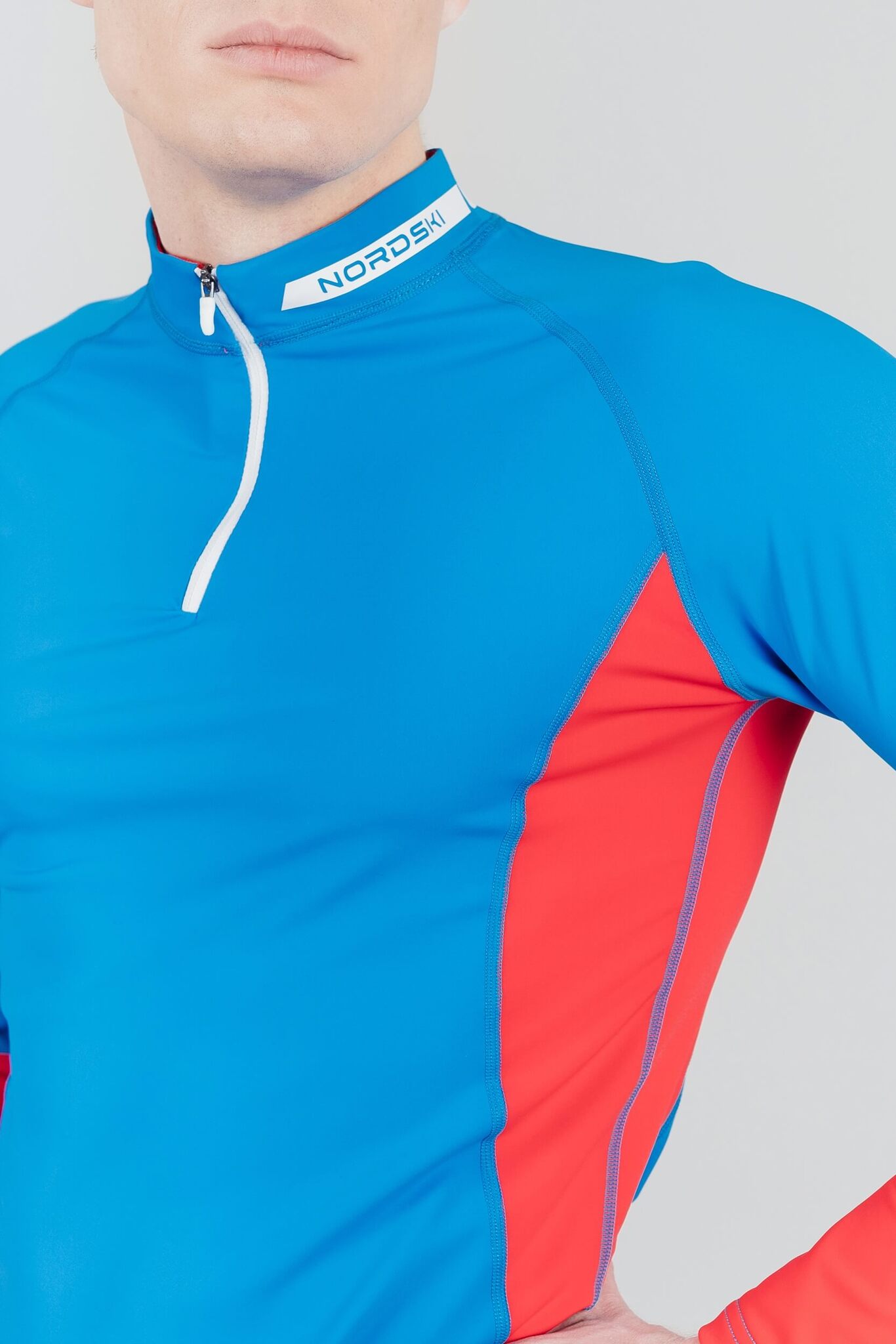 УЦЕНКА-Nordski Base лыжный гоночный комбинезон (РУБАШКА) blue-red - 3