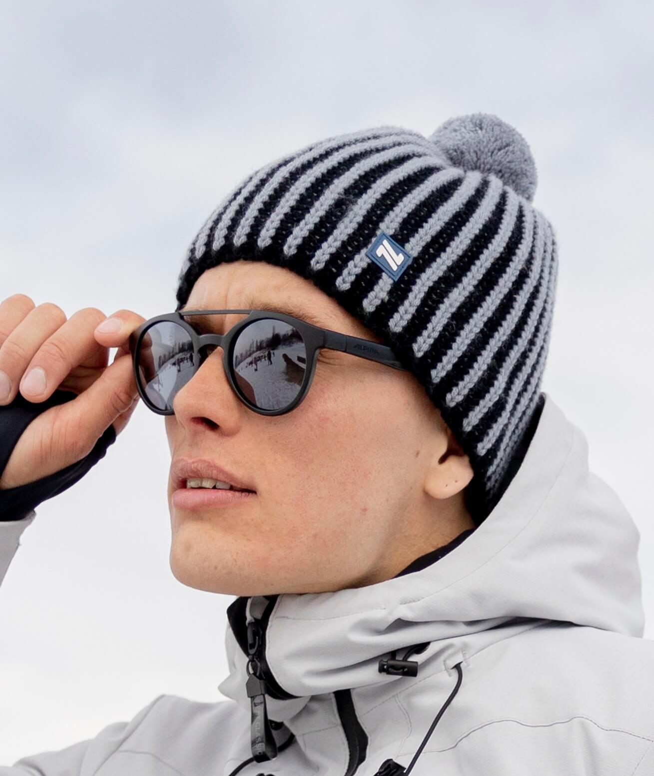 Вязаная шапка с шерстью Nordski Wool черная-серая - 3