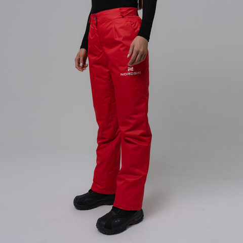 Nordski Light утепленные ветрозащитные брюки женские красные