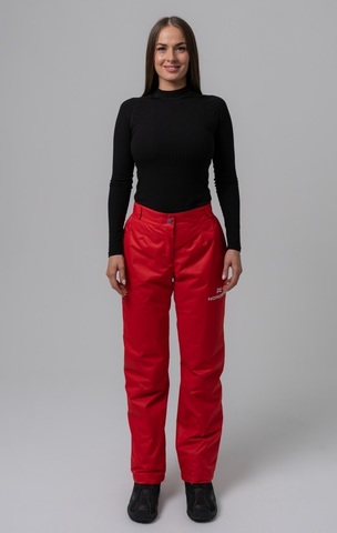 Nordski Light утепленные ветрозащитные брюки женские красные