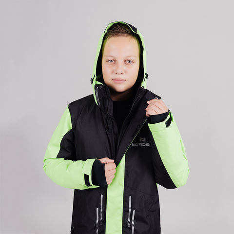 Nordski Jr Extreme горнолыжный костюм детский black-lime