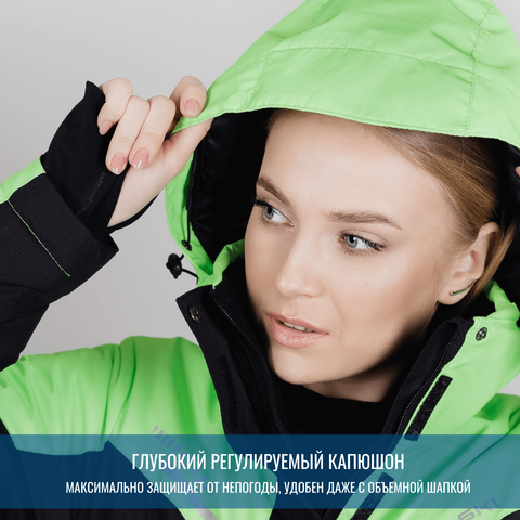 Горнолыжная куртка женская Nordski Extreme black-lime