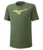 Mizuno Core Graphic Rb Tee беговая футболка мужская зеленая (Распродажа) - 1