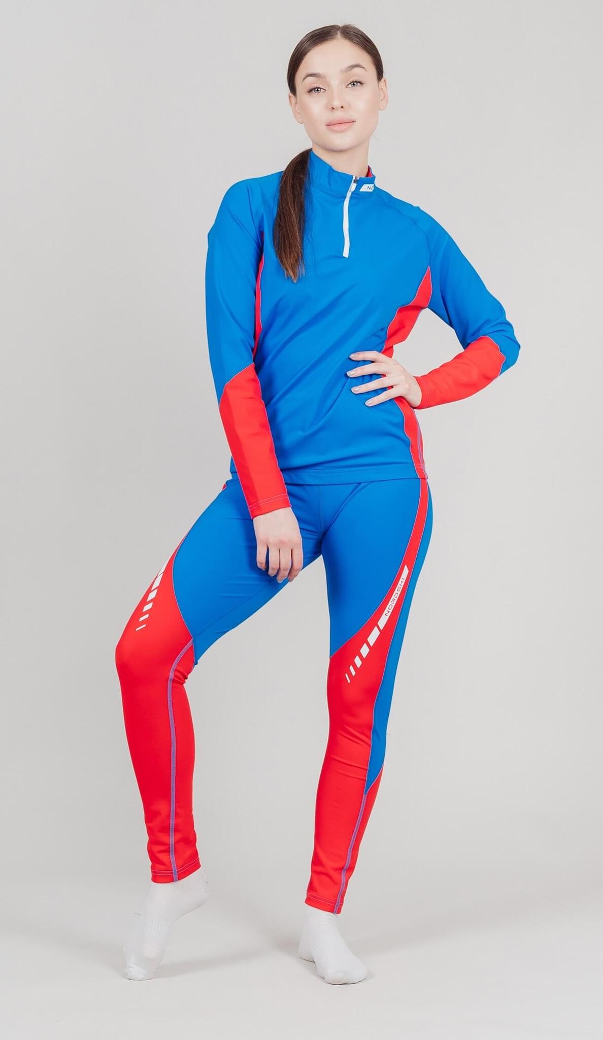 УЦЕНКА-Nordski Base лыжный гоночный комбинезон (РУБАШКА) blue-red - 8