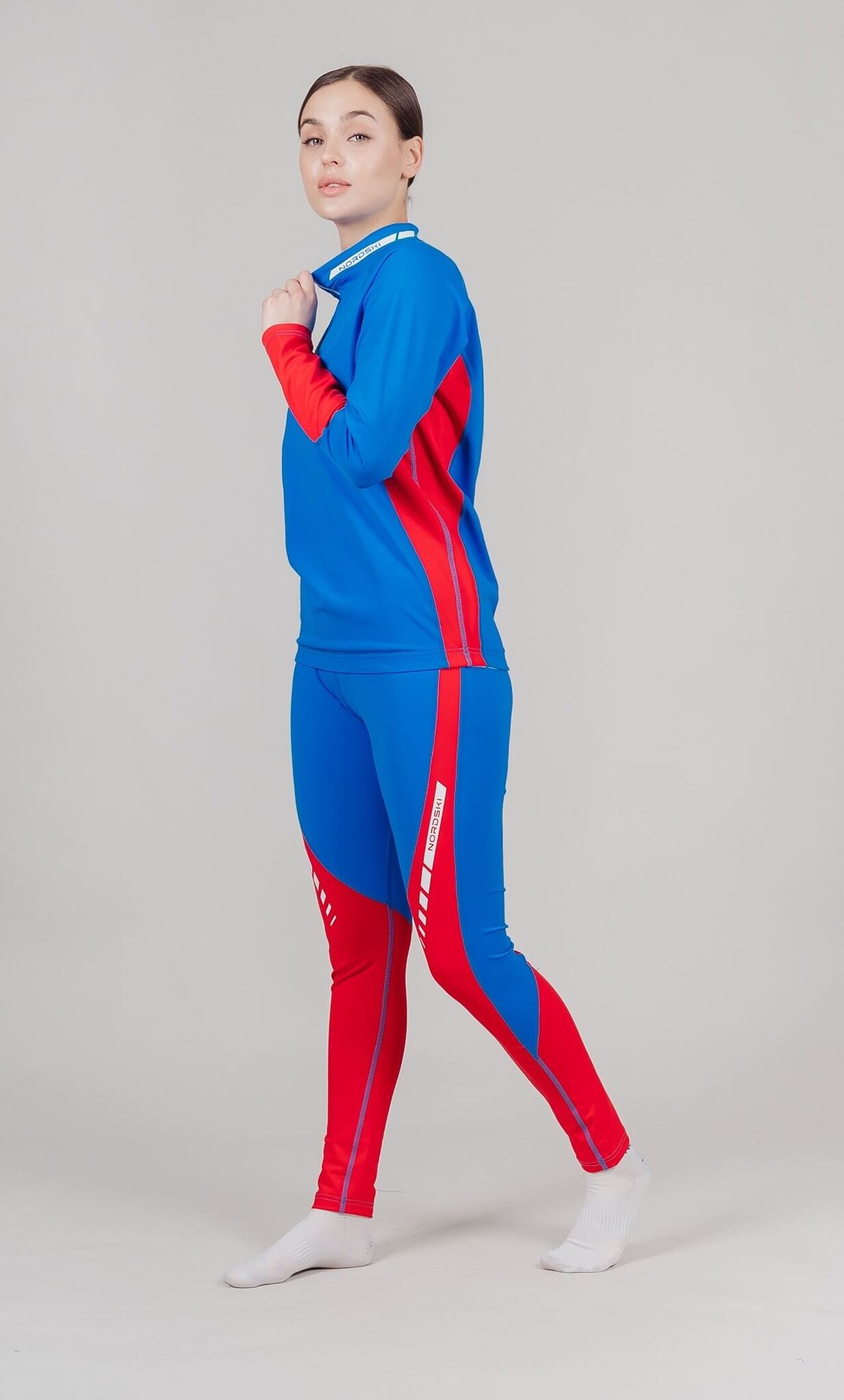 УЦЕНКА-Nordski Base лыжный гоночный комбинезон (РУБАШКА) blue-red - 9