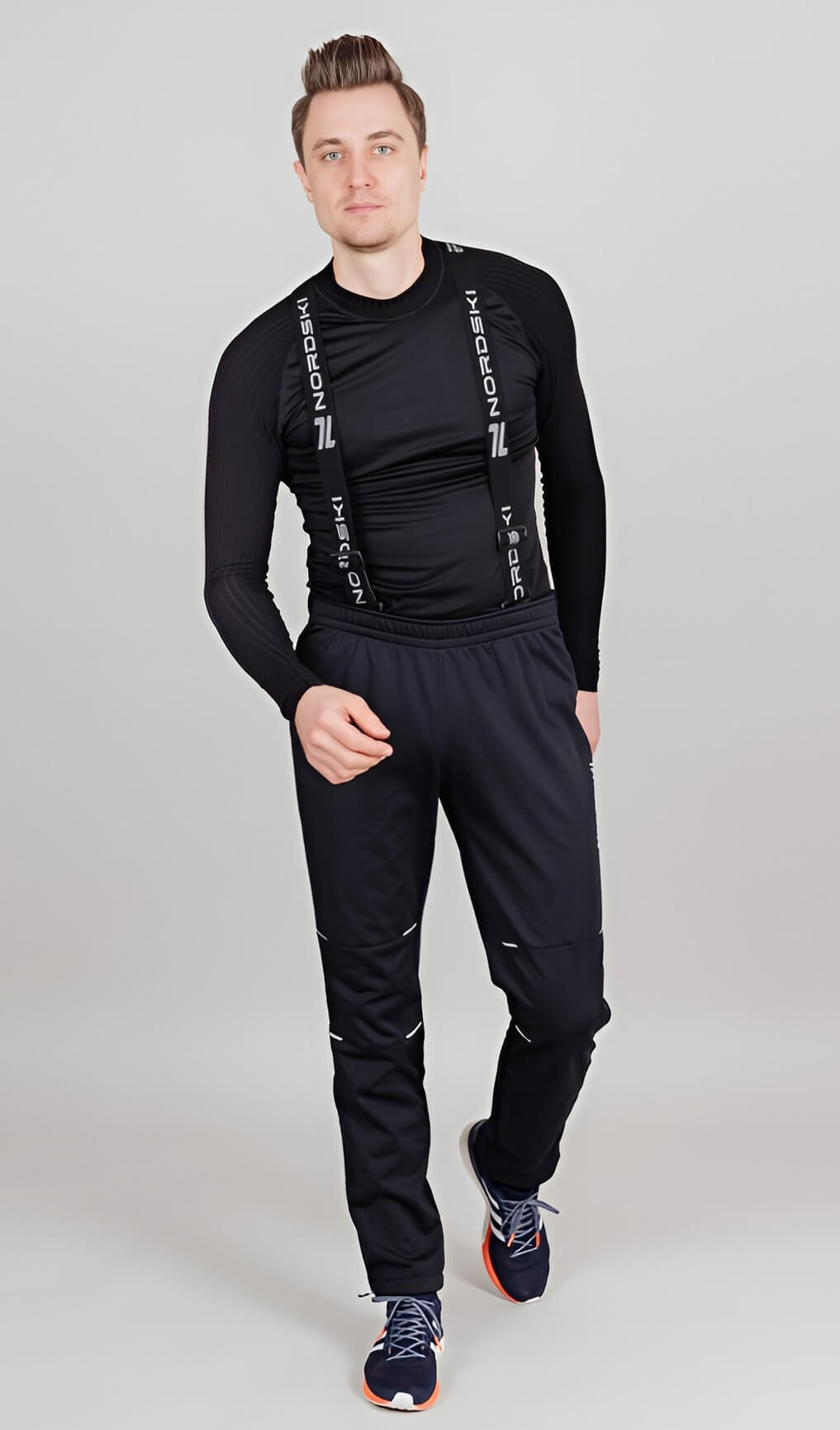 Мужской утепленный разминочный костюм Nordski Base Premium black-blue - 9