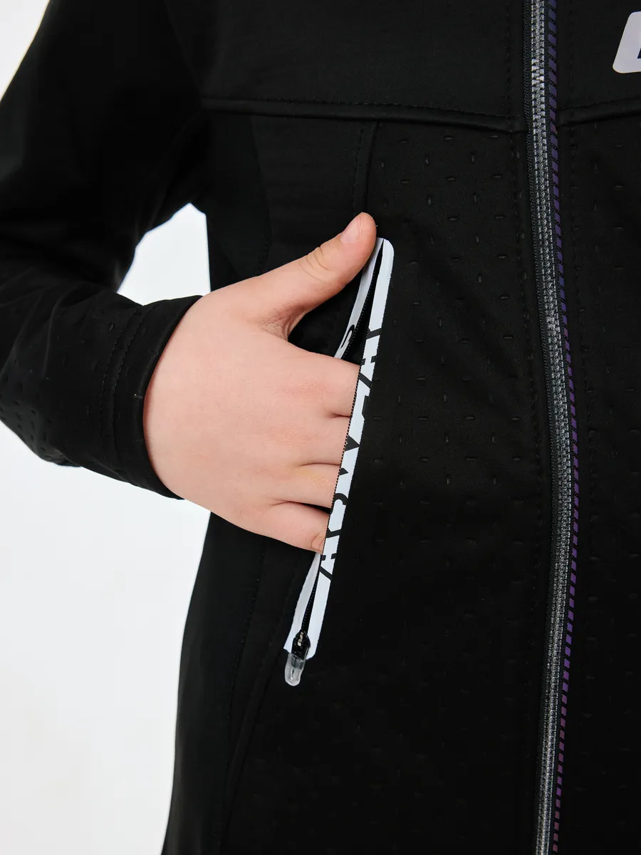 Детская лыжная куртка Arswear Softshell Rase Kids черная - 7