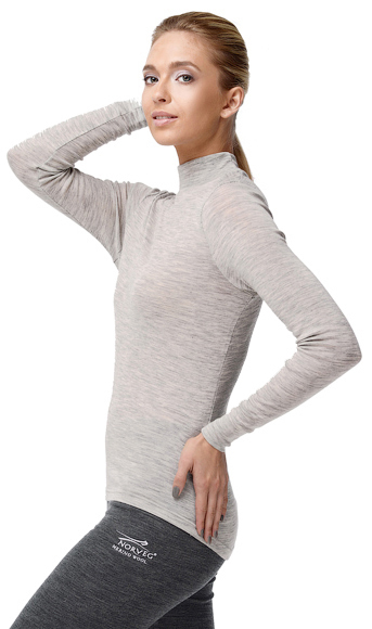 Терморубашка Norveg Wool+Silk женская серая - 3