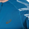 Беговая рубашка мужская Asics Stripe 1/2 Zip синяя - 3