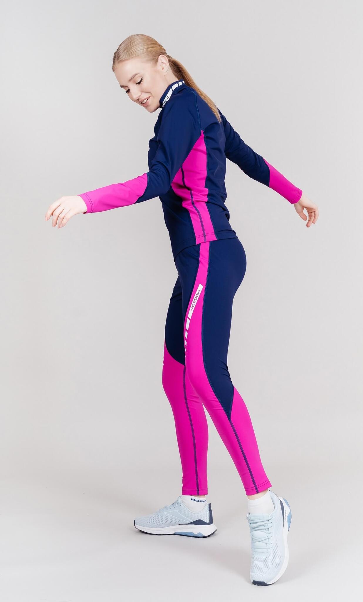 Nordski Base лыжный гоночный комбинезон dark blue-pink - 6