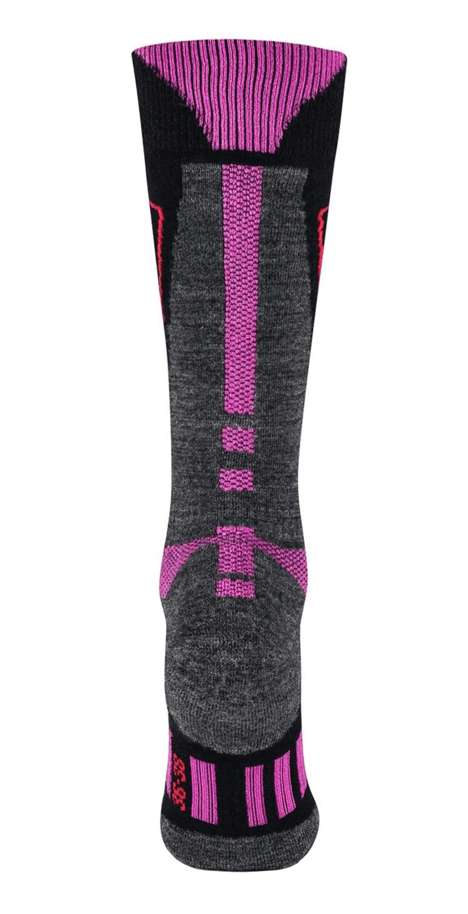 Женские термоноски гольфы Brubeck Snow Force Light черные-розовые - 3