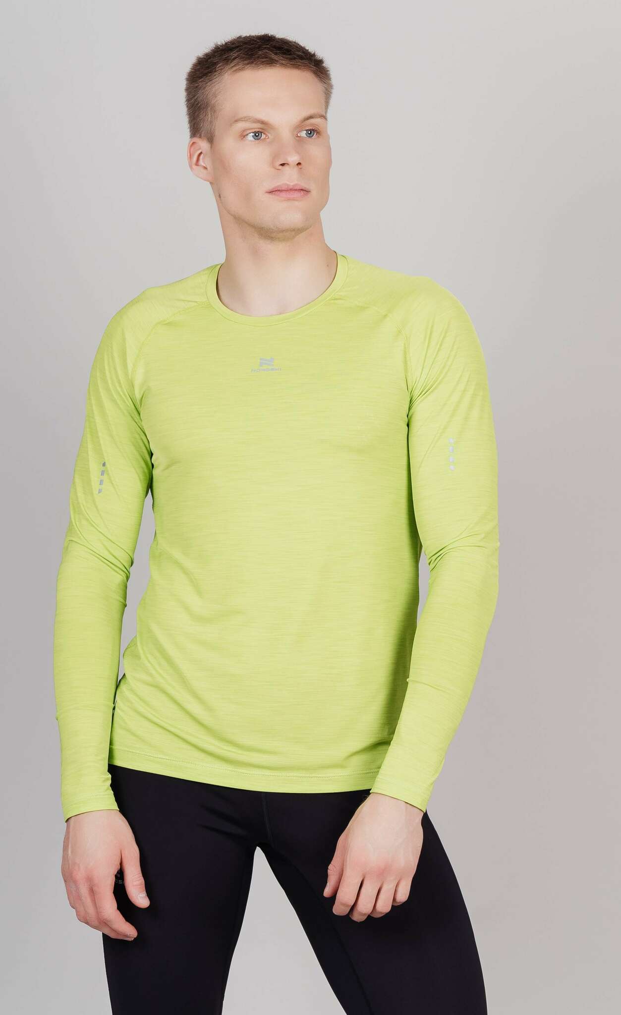 Мужская тренировочная футболка с длинным рукавом Nordski Pro lime green - 2