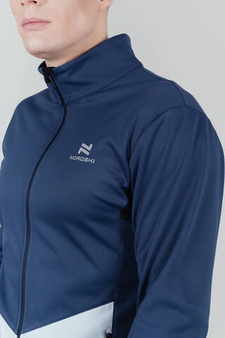 Nordski Pro тренировочная лыжная куртка мужская blue-pearl blue