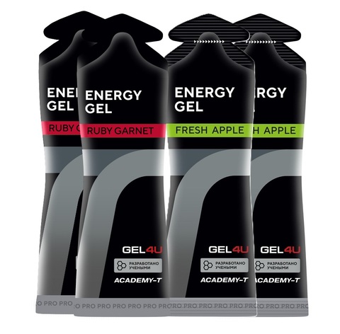 Набор энергетических гелей GEL4U Energy GEL 60 г гранат-яблоко 4 шт