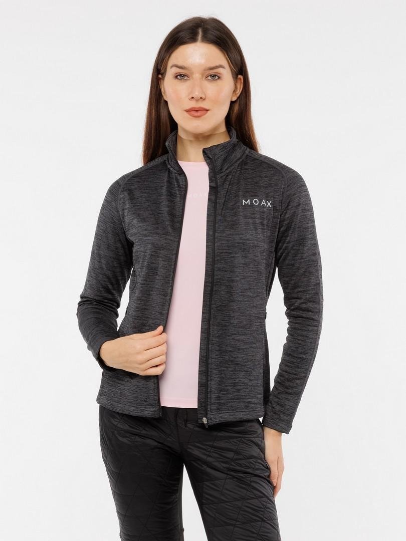 Женская термокофта на молнии Moax Sport Tech угольная - 2