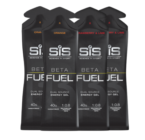 Набор высокоуглеводных гелей SIS Beta Fuel 60 мл клубника-лайм-апельсин 4 шт